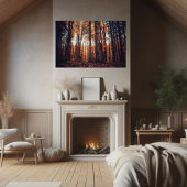 Poster Arbres dorés Haze Automne Après-midi