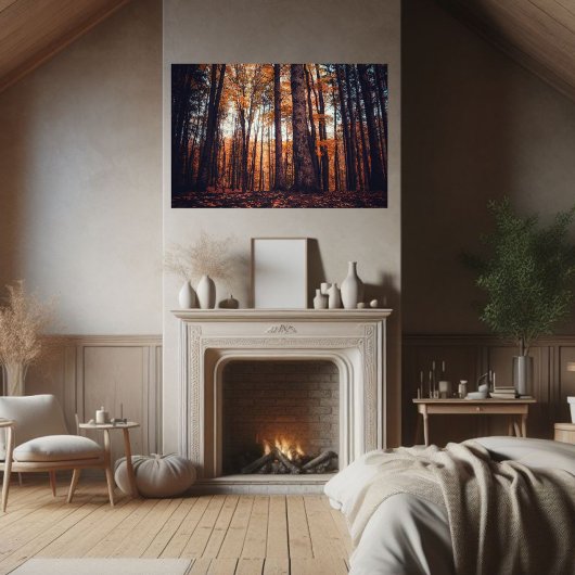 Poster Arbres dorés Haze Automne Après-midi