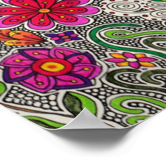 Poster Arbres et fleurs (Coin)