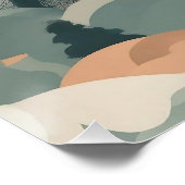 Poster Arbres et montagnes Boho Résumé Conception (Coin)