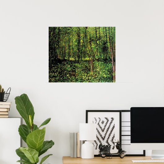 Poster Arbres et sous-bois par Vincent van Gogh (Bureau à domicile)