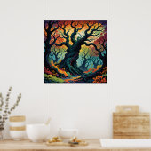Poster Arbres mystiques Abstraits (Cuisine)