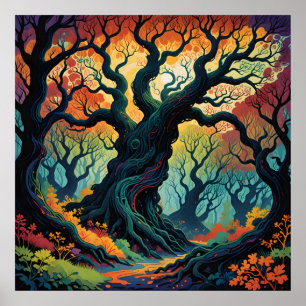 Poster Arbres mystiques Abstraits