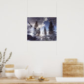 Poster Arbres réfléchissant dans l'eau de la flaque de pl (Cuisine)