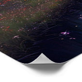 Poster Arbres rouges et fleurs au bord de la rivière (Coin)