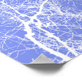 Poster Arbres silhouettes bleus et blancs (Coin)
