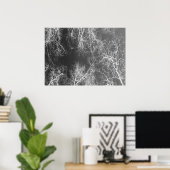 Poster Arbres silhouettes noirs et blancs (Bureau à domicile)