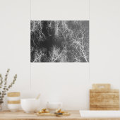 Poster Arbres silhouettes noirs et blancs (Cuisine)