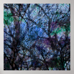 Poster Arbres stratifiés au crépuscule