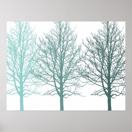 Poster Arbres turquoises (Devant)