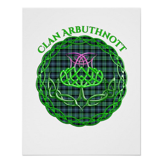 Poster Arbuthnott Scottish Tartan Celtic Thistle (Devant)