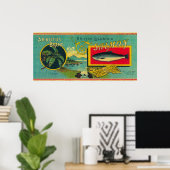 Poster Arbutus Saumon Can LabelVancouver, BC (Bureau à domicile)