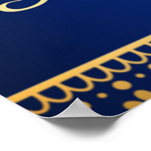 Poster Arc bleu arabe royal couple hindou indien (Coin)