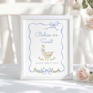 Poster Arc bleu oie soyeux Les bébés sont doux