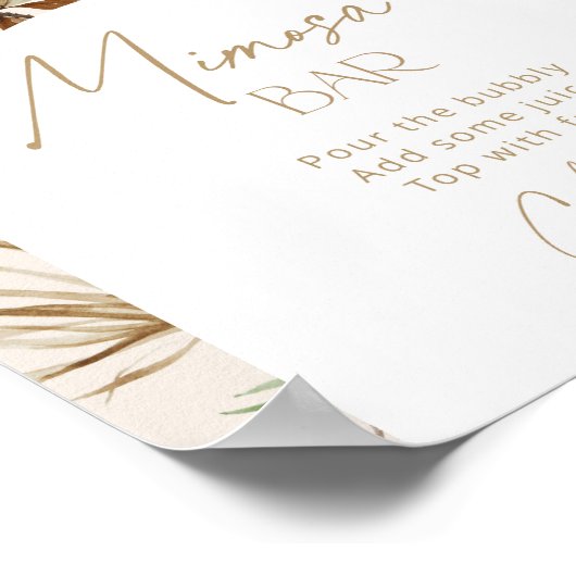 Poster Arc bohème pampas herbe mimosa bar (Coin)