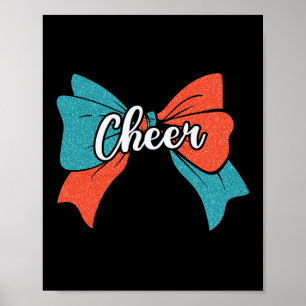 Poster Arc Coquette Pompon Bleu Sarcelle Orange Menagère
