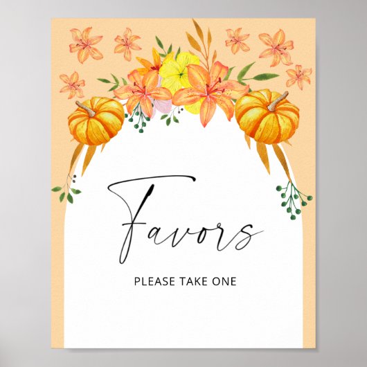 Poster Arc d'automne - cadeaux de mariage, veuillez prend (Devant)