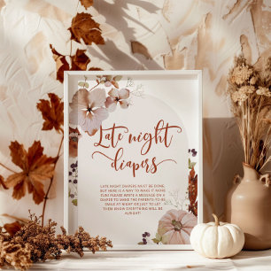Poster Arc d'automne citrouille Late nuit couches jeu Pos