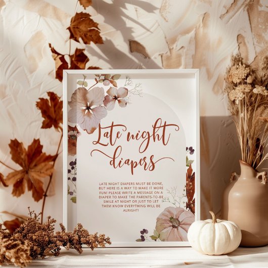 Poster Arc d'automne citrouille Late nuit couches jeu Pos