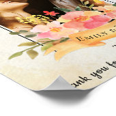 Poster Arc de bienvenue de mariage avec photo de fleurs d (Coin)