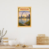 Poster Arc de Gateway du Missouri Vintage (Cuisine)