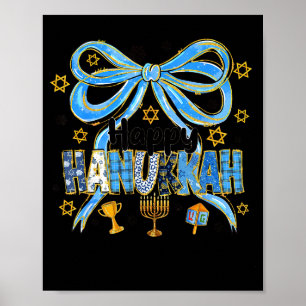 Poster Arc de Hanukkah Coquette Arc juif Arc de Ménorah F
