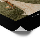 Poster Arc de photo de couple de mariage noir moderne (Coin)