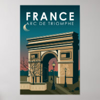 Arc de Triomphe France Voyage Artistique Rétro Vin