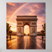 Poster Arc de Triomphe under rainbow (Devant)