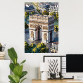Poster Arc de Triomphe Vue d'en haut (Bureau à domicile)