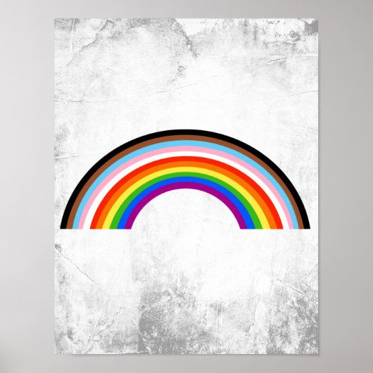 Poster Arc-en-ciel à rayures de fierté Progress (Devant)