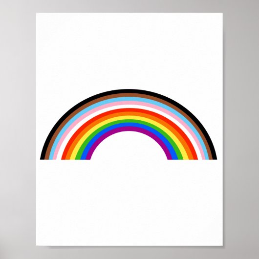 Poster Arc-en-ciel à rayures de fierté Progress (Devant)