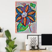 Poster arc-en-ciel Abstrait couleur Fleur Art numérique d (Bureau à domicile)