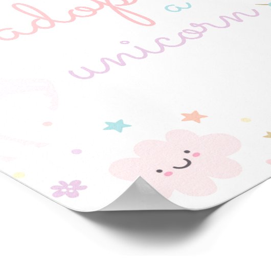 Poster Arc En Ciel Adopter Une Cicorne Anniversaire (Coin)