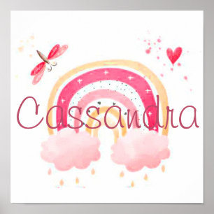 Poster Arc-en-ciel aquarelle personnalisé