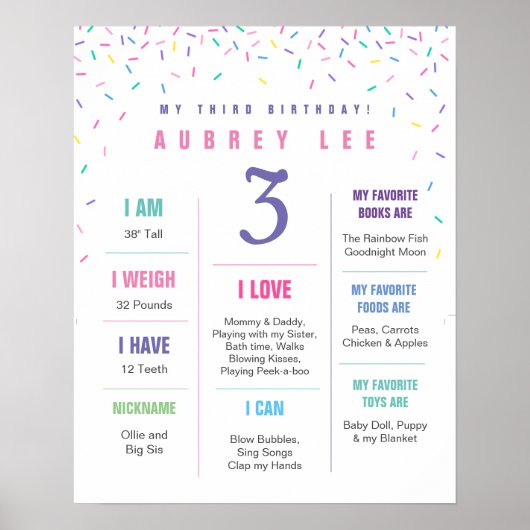 Poster Arc en ciel arrose l'affiche du troisième annivers (Devant)