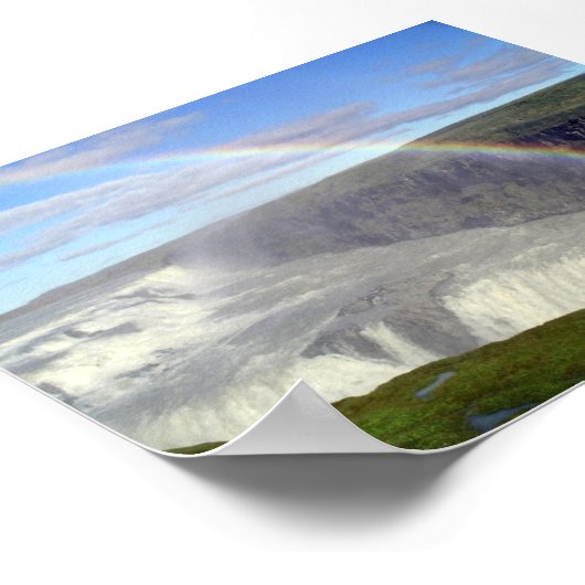 Poster Arc en ciel au-dessus de la cascade Gullfoss Islan (Coin)
