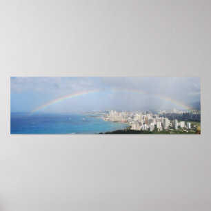 Poster Arc-en-ciel au-dessus de Waikiki