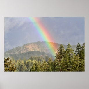 Poster Arc en ciel au-dessus des montagnes