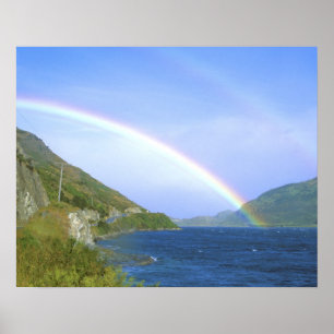 Poster Arc en ciel au-dessus du lac Hawea, South Island, 
