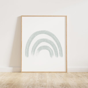 Poster Arc-en-ciel bleu pastel