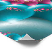 Poster Arc-en-ciel bleu spirale (Coin)