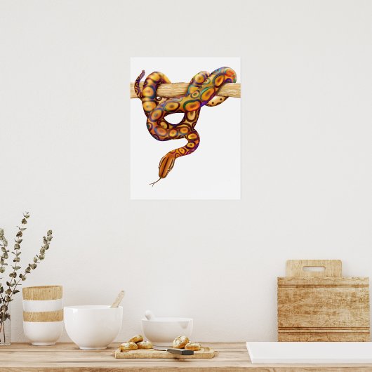 Poster Arc-en-ciel Boa Snake Print (Cuisine)