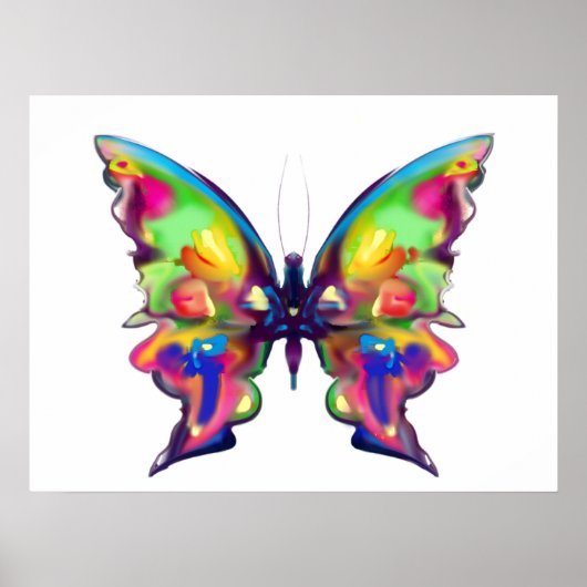 Poster Arc-en-ciel Bright Joli Papillon (Devant)