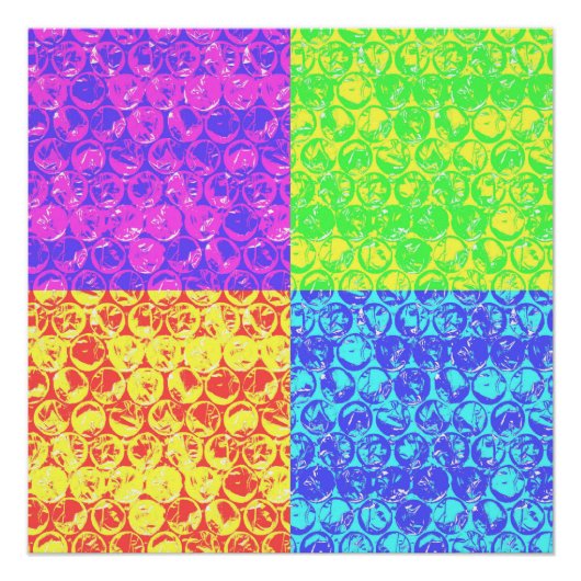 Poster Arc en ciel bulle envelopper pop art (Devant)