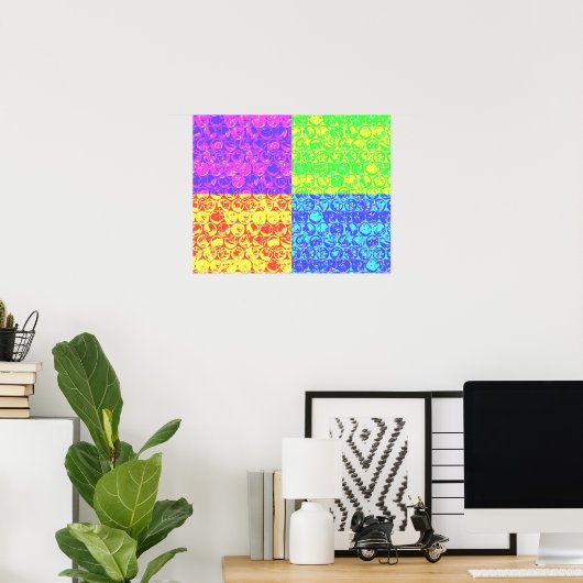 Poster Arc en ciel bulle envelopper pop art (Bureau à domicile)