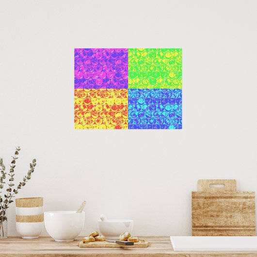 Poster Arc en ciel bulle envelopper pop art (Cuisine)