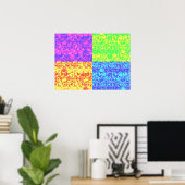 Poster Arc en ciel bulle envelopper pop art (Bureau à domicile)