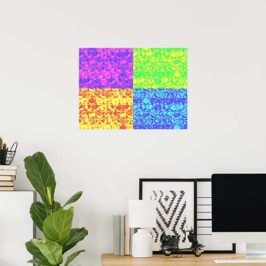 Poster Arc en ciel bulle envelopper pop art (Bureau à domicile)