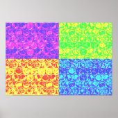 Poster Arc en ciel bulle envelopper pop art (Devant)